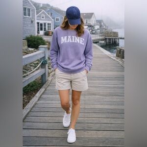 Maine Crewneck Sweatshirt - purple